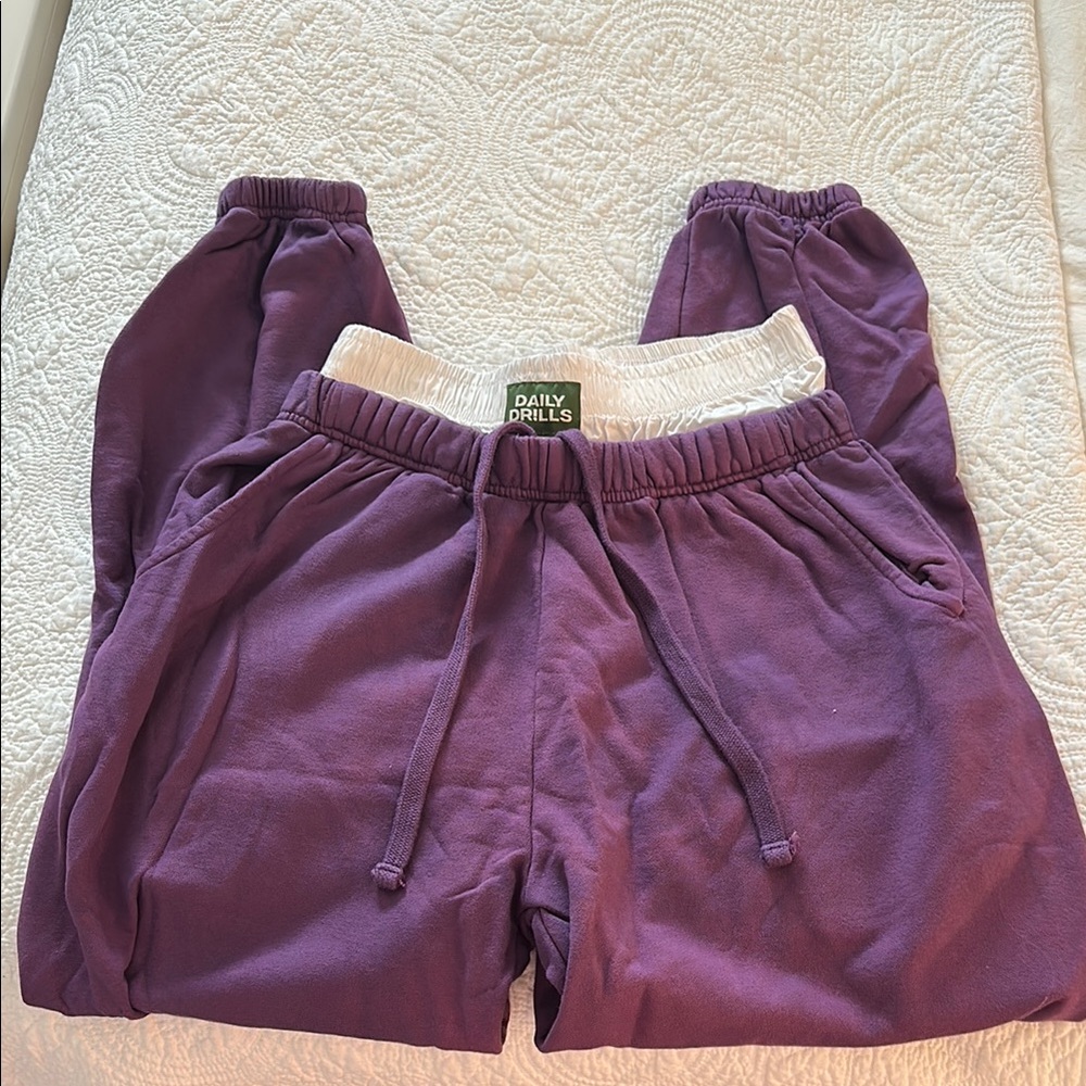 DAILY DRILLS purple sweats (worn once)